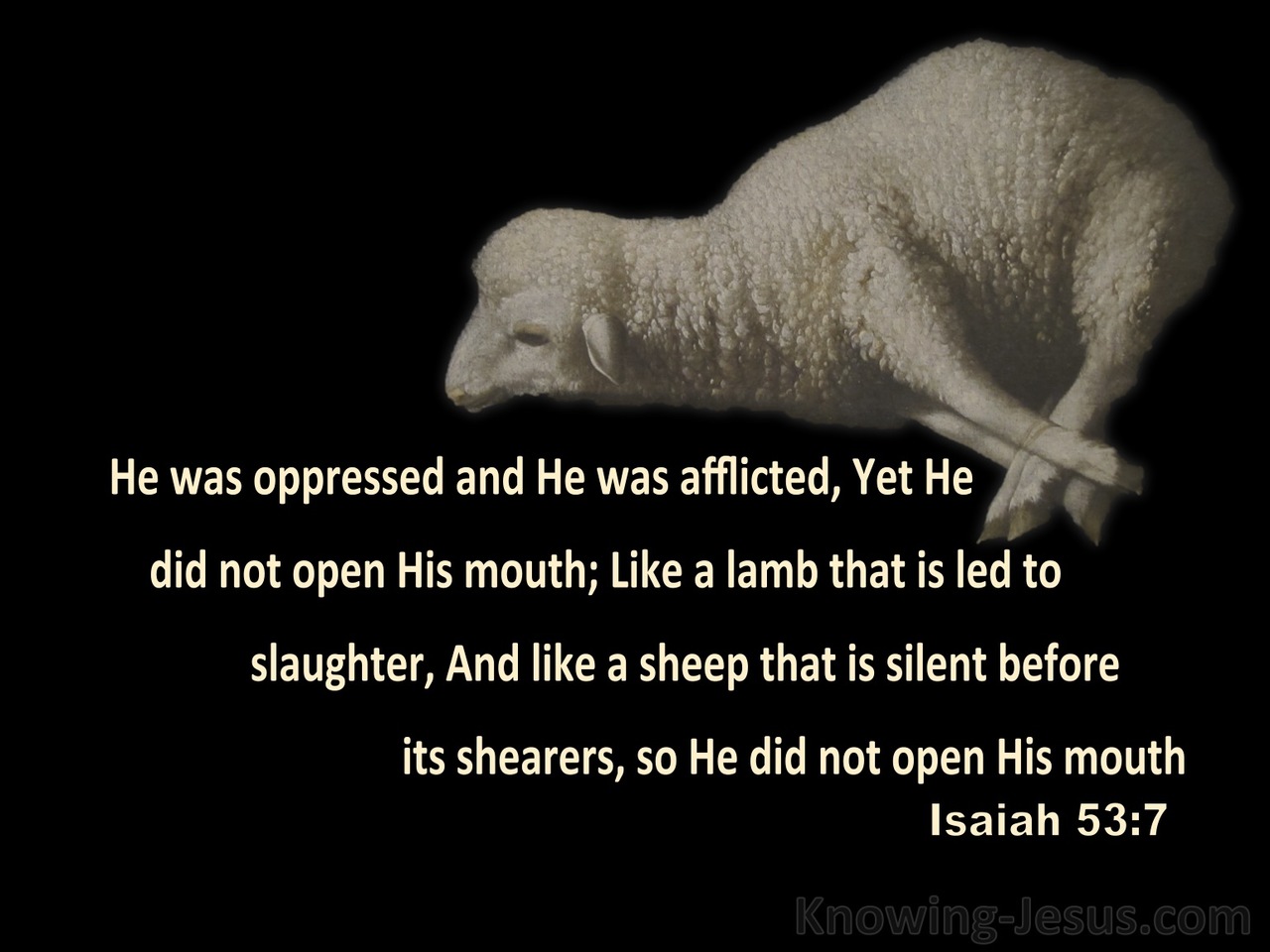Isaiah 53:7 Led As A Lamb To The Slaughter (black)